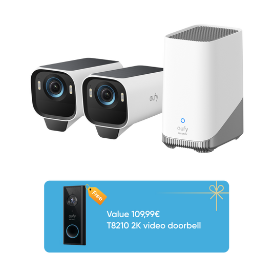eufyCam S3 Pro 2-Cam Kit + Video Doorbell S220 Add-on